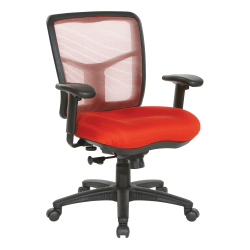 Office Star Pro-Line II Air Mist Ergonomic Mesh Mid-Back Manager Chair, Red