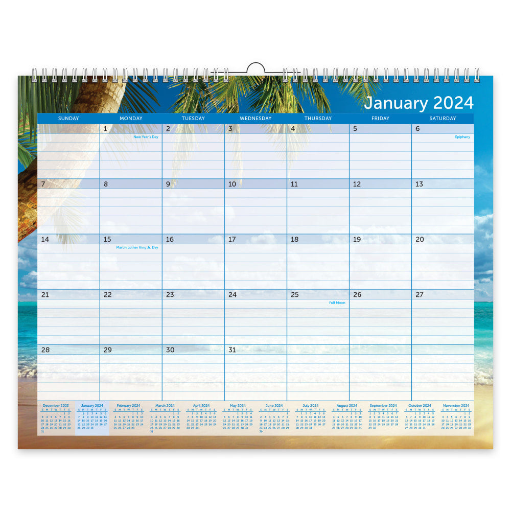 2024 Office Depot Brand Monthly Wall Calendar, 12in x 15in, January To December 2024 , ODUS2302-003