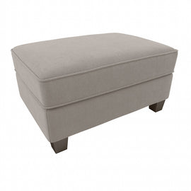 Bush Furniture Stockton Storage Ottoman, Beige Herringbone Fabric, Standard Delivery
