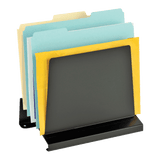 MMF Industries Slanted Vertical Organizer, 6 Compartments, 11 1/2in x 7 1/4in x 11in, Black