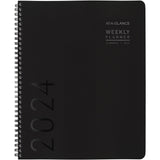 2024 AT-A-GLANCE Contemporary Lite Weekly/Monthly Planner, 8-1/4in x 11in, Black, January To December 2024, 7095XL05