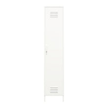 Load image into Gallery viewer, Ameriwood Home Mission District 4-Shelf Single Metal Locker Storage Cabinet, 72-13/16inH x 15inW x 15-3/4inD, White