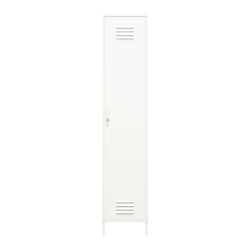 Ameriwood Home Mission District 4-Shelf Single Metal Locker Storage Cabinet, 72-13/16inH x 15inW x 15-3/4inD, White