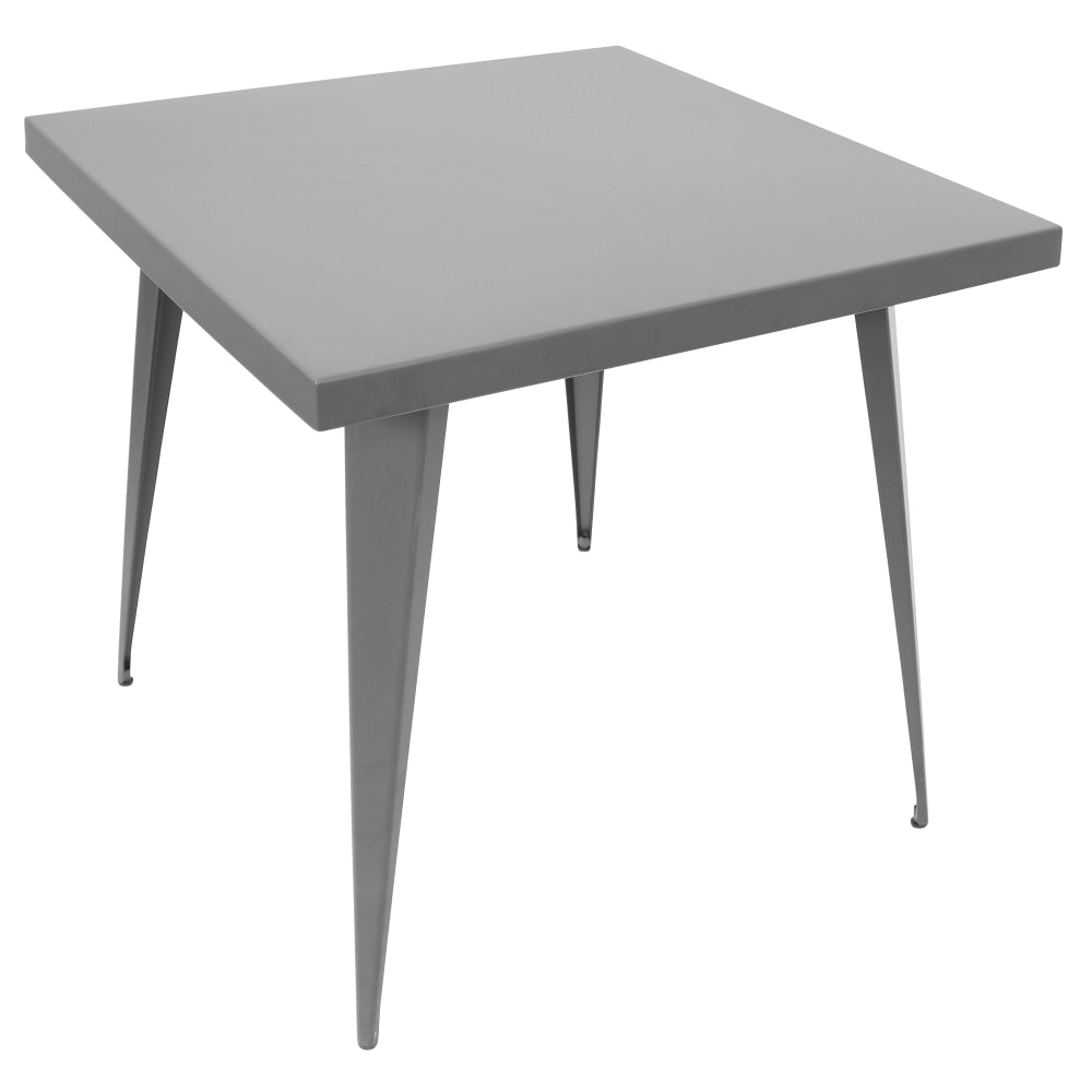 Lumisource Austin Industrial Dining Table, Square, Matte Gray