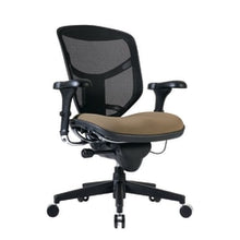 Load image into Gallery viewer, WorkPro Quantum 9000 Series Ergonomic Mesh/Premium Fabric Mid-Back Chair, Black/Beige, BIFMA Compliant