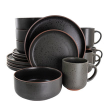 Load image into Gallery viewer, Gibson Elite 16-Piece Terracotta Dinnerware Set, Speckled Gray