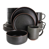 Gibson Elite 16-Piece Terracotta Dinnerware Set, Speckled Gray