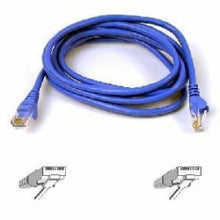 Load image into Gallery viewer, Belkin 9ft Cat6 Snagless Molded Networking Cable - Ethernet - RJ45 550mhz - Blue - patch cable - RJ-45 Male - RJ-45 Male - 9ft - Blue