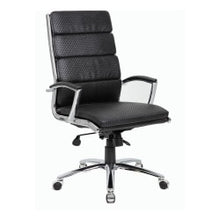 Load image into Gallery viewer, Boss Office Products Textured CaressoftPlus Ergonomic Executive High-Back Chair, Black/Chrome