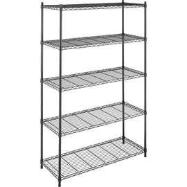 Whitmor 6070-3885 Storage Rack - 5 Tier(s) - 74in Height x 48in Width x 18in Depth - Adjustable Shelf, Heavy Duty - Black - Steel - 1