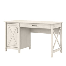 Load image into Gallery viewer, Bush Furniture Key West 54inW Computer Desk With Keyboard Tray And Storage, Linen White Oak, Standard Delivery