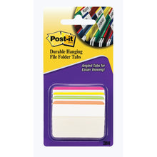 Load image into Gallery viewer, Post-it Notes Durable Hanging Angled Lined File Folder Tabs, 2in x 1-1/2in, Assorted Bright Colors, Pack Of 24 Tabs