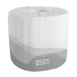 Pacific Blue by GP PRO, 1 Ply, Standard Roll Toilet Paper, 4.05x4, 20% Recycled, White, 550 Sheets, 40 Rolls per Case