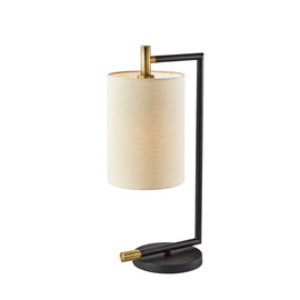 Adesso Garrett Table Lamp, 23inH, Cream Shade/Black Base
