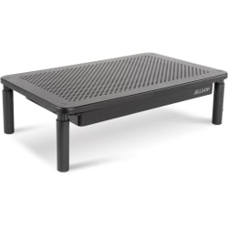 Allsop Metal Art Tri-Level Monitor Stand - Up to 27in Screen Support - 30 lb Load Capacity - Powder Coated - Metal - Black