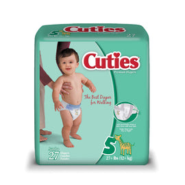Cuties Baby Diapers, Size 5, 27+ Lb, Box Of 27