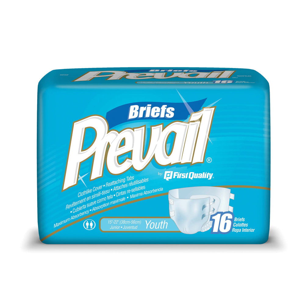 Prevail Specialty Size Briefs, Youth, 15in-22in, Box Of 16