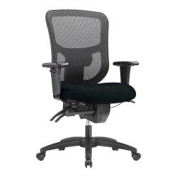 WorkPro 9500XL Series Big & Tall Ergonomic Mesh/Antimicrobial Vinyl Mid-Back Chair, Black/Black, BIFMA Compliant