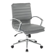 Load image into Gallery viewer, Office Star Pro-Line II SPX Bonded Leather Mid-Back Chair, Charcoal/Chrome