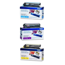 Brother TN210 3-Color Cyan/Magenta/Yellow Toner Cartridges, Pack Of 3 Cartridges, TN210CMY-OD