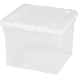 IRIS File Storage Cube Boxes, Letter Size, 13-3/4in x 13in x 11in, Clear, Pack Of 6 File Boxes
