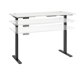 Bush Business Furniture Move 60 Series Electric 72inW x 30inD Height Adjustable Standing Desk, White/Black Base, Standard Delivery