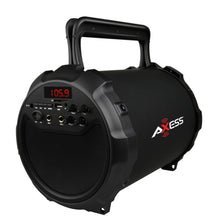 Load image into Gallery viewer, Axess Portable Indoor/Outdoor Bluetooth HIFI Cylinder 2.1 Speaker, Black