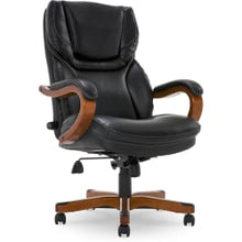 Load image into Gallery viewer, Serta Big &amp; Tall Bonded Leather High-Back Office Chair, Black/Dark Redwood