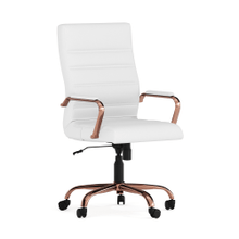 Load image into Gallery viewer, Flash Furniture LeatherSoft Faux Leather High-Back Office Chair, White/Pink