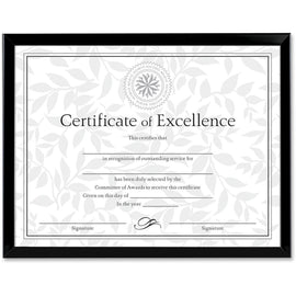 Dax Burns Grp. U-Channel Certificate Frame - Holds 8.50in x 11in Insert - Rectangle - Desktop, Wall Mountable - Horizontal, Vertical - 2 / Set - Styrene, Plastic - Black
