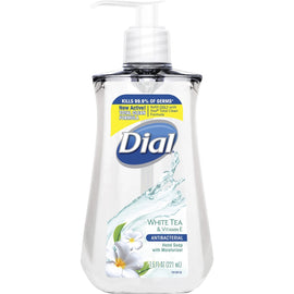 Dial Antibacterial Hand Soap, White Tea Scent, 7.5 Oz., Pack Of 12 Bottles
