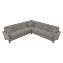 Load image into Gallery viewer, Bush Furniture Coventry 111inW L-Shaped Sectional Couch, Beige Herringbone, Standard Delivery