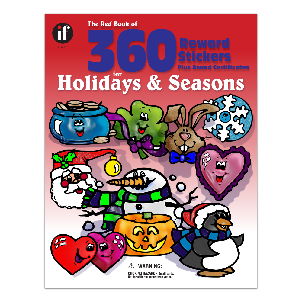Instructional Fair Red Book Of Reward Stickers For Holidays and Seasons, 1 1/4ft" x 1ft", Multicolor
