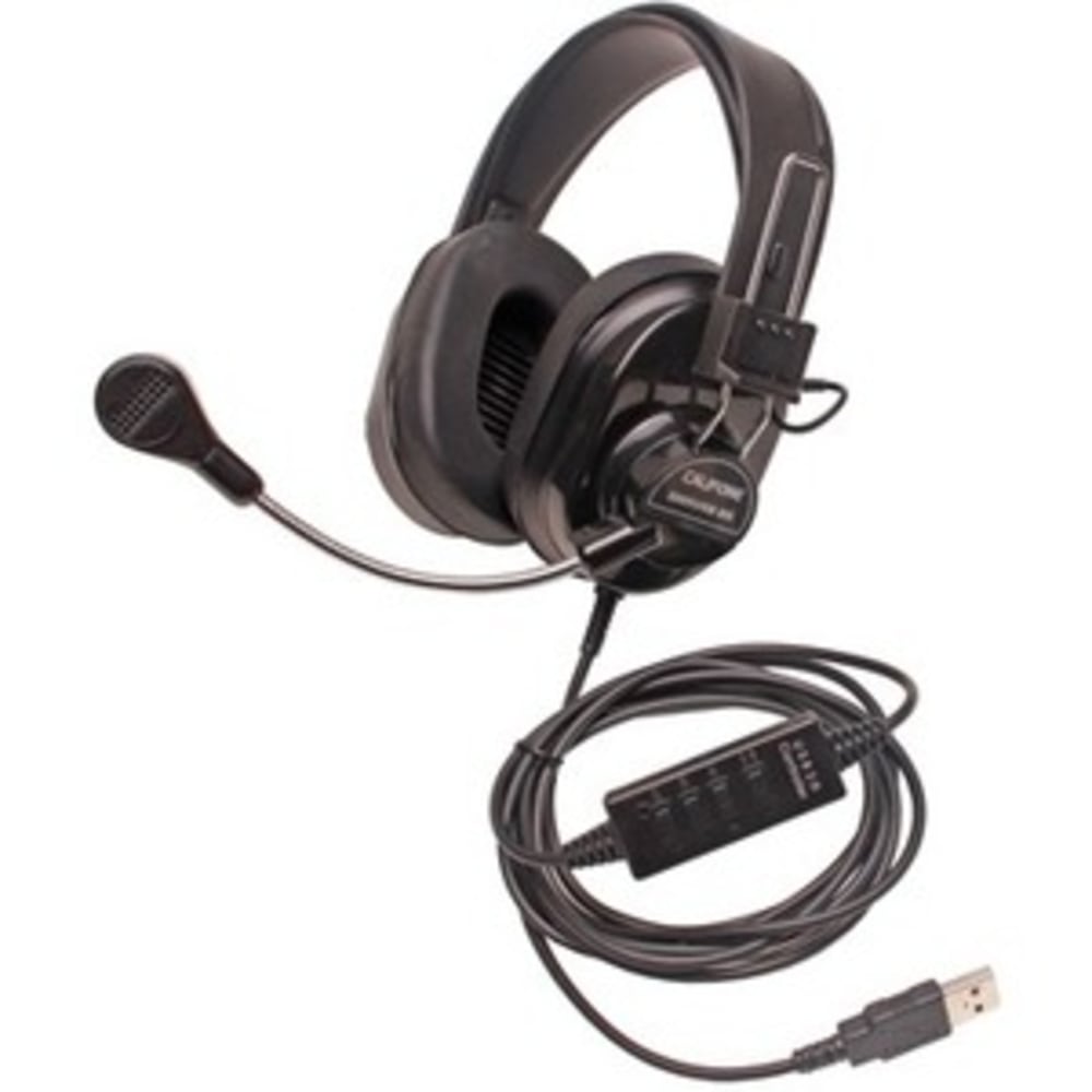 Califone Deluxe Multimedia Stereo Headsets w/Mic, USB - Stereo - USB - Wired - Over-the-head - Binaural - Circumaural
