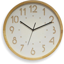 Load image into Gallery viewer, Orium Oslo Silent Clock - Analog - Quartz - White Main Dial - Oak/Wood Case, White