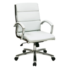 Load image into Gallery viewer, Office Star Work Smart Executive Mid-Back Chair, White/Silver