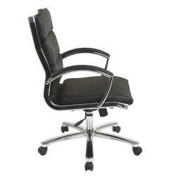 Office Star Work Smart Executive Mid-Back Chair, Black/Silver