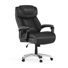 Load image into Gallery viewer, Flash Furniture Hercules Big &amp; Tall Ergonomic LeatherSoft Faux Leather Office Chair With Height-Adjustable Headrest, Black/Gray