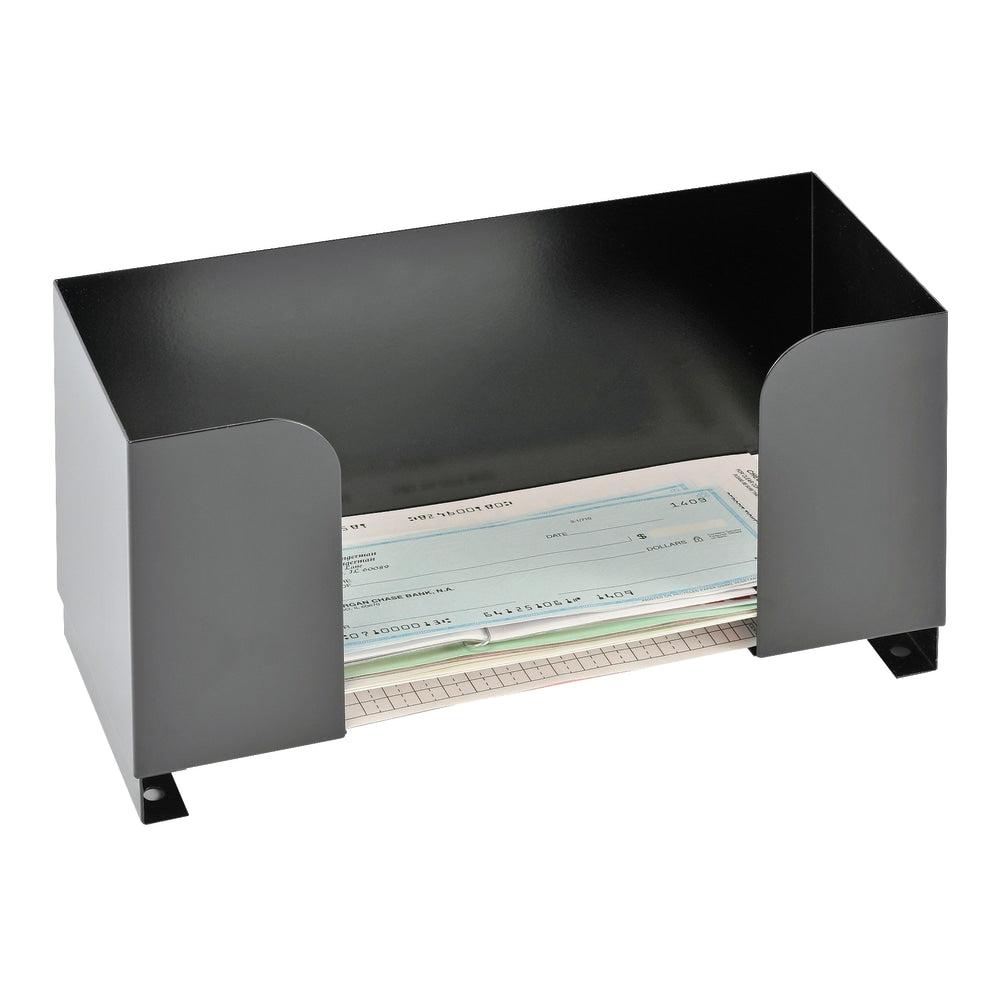 MMF Industries Steel Deposit Ticket Holder, 6inH x 10inW x 4inD, Black