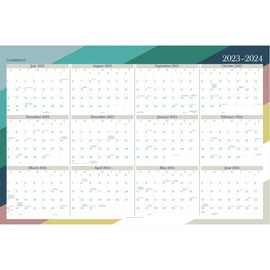 2023-2024 Cambridge Rae Erasable Reversible Academic/Regular Year Wall Calendar, 24in x 36in, January to December 2024/July 2023 to June 2024, 1670-550SB