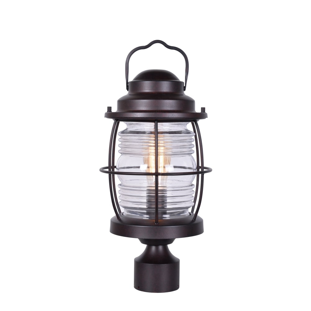 Kenroy Home Beacon 1-Light Post Lantern, 8inW, Blackened Gilded Copper