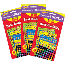 Load image into Gallery viewer, Trend SuperSpots Stickers, Best Buddies, 2,500 Stickers Per Pack, Set Of 3 Packs