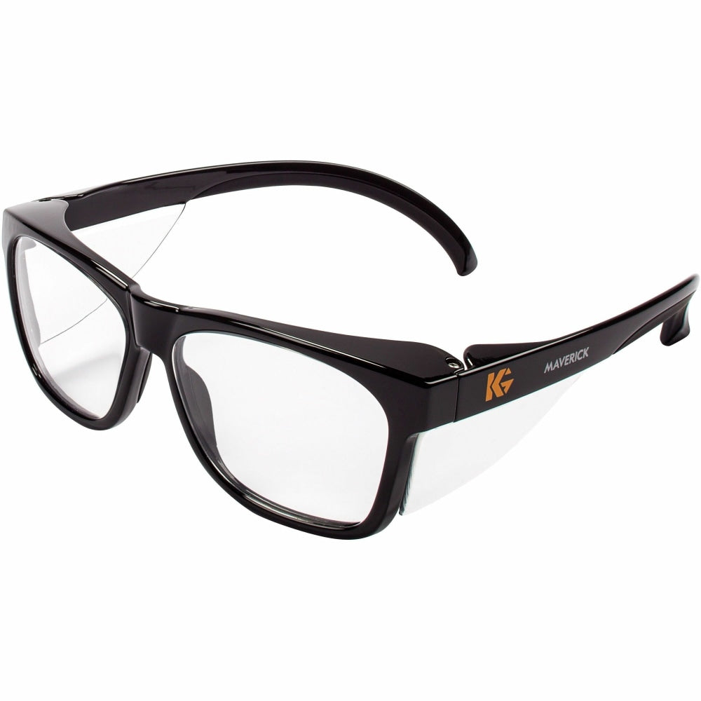 KleenGuard Maverick Safety Eyewear - Anti-fog, Lens, Durable, Lightweight, Wraparound Lens - Universal Size - UVA, UVB, UVC, Eye, Particulate Protection - Polycarbonate Lens - Clear, Black - 12 / Carton