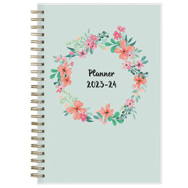2023-2024 Blue Sky Laurel Frosted Polypropylene Weekly/Monthly Academic Planner, 5in x 8in, July 2023 to June 2024, 131949-A