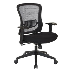 Office Star Space Seating 515 Series Ergonomic Dark Air Grid/Mesh Mid-Back Chair, Black