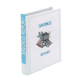 Avery Showcase View 3-Ring Binder, 1in Round Rings, White