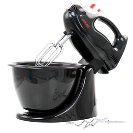 Better Chef 200-Watt Stand/Hand Mixer With Mixing Bowl, Black