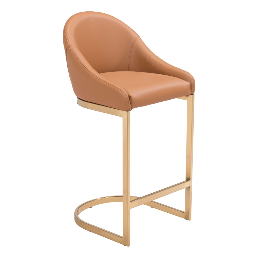 Zuo Modern Scott Counter Chair, Tan/Gold