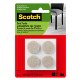 Scotch Self-Stick Floor Care Pads, 1in Round, Pack Of 12