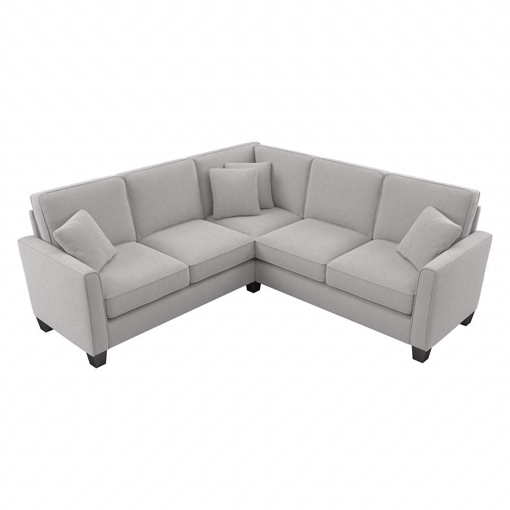 Bush Furniture Flare L-Shaped Sectional Couch, 35-3/4inH x 87-1/16inW x 87-1/16inD, Light Gray Microsuede Fabric, Standard Delivery